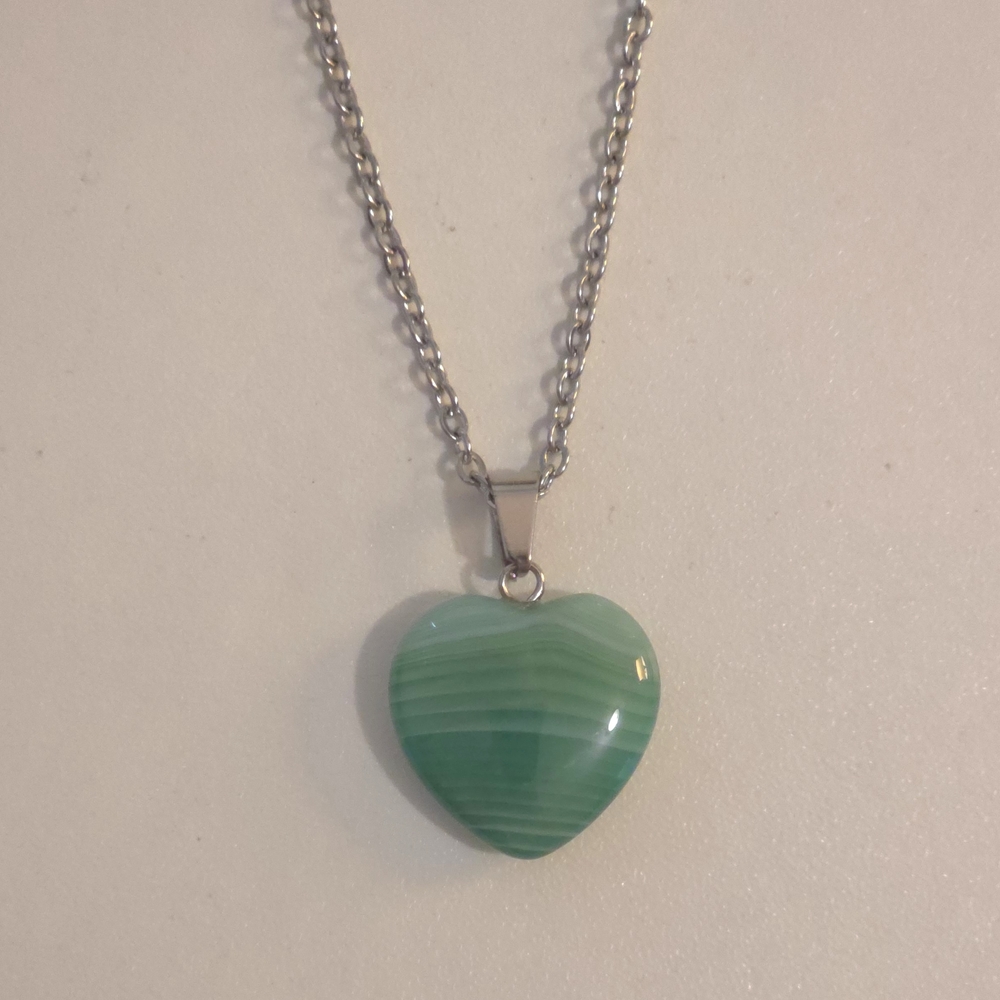 Green Heart Pendant Necklace
